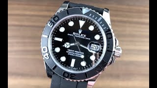 Rolex YachtMaster 42 Oysterflex Review  Ref 226659  White Gold amp Black Dial Masterpiece [upl. by Rengia]