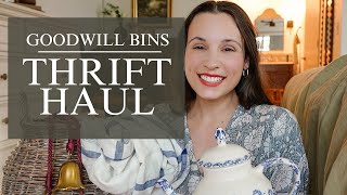 Goodwill BINS thrifting  a SWEET home decor haul [upl. by Einnoc]