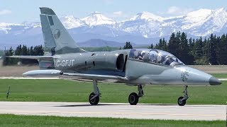 Aero L39C Albatros Takeoff Low Pass and Landing at Calgary Springbank Airport [upl. by Asirrac]