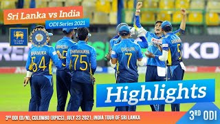 3rd ODI Highlights  Sri Lanka vs India 2021 [upl. by Zimmerman]