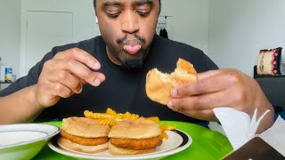 Great Value Chicken Sandwich and Fries Mukbang [upl. by Rocker]