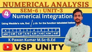 Problems on Weddles rule  Numerical Analysis  UNIT3 [upl. by Silirama]