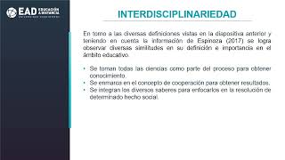 Disciplina e interdisciplinariedad [upl. by Adlecirg]