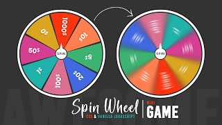 Spin Wheel using CSS amp Javascript  Lucky Spinning Wheel Game [upl. by Neruat720]