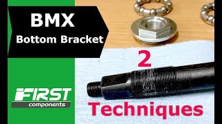 BMX 3 Piece Crank Set amp Bearing Installation 2 Techniques [upl. by Aisile]