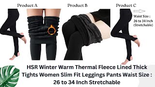 HSR Winter Warm Thermal Fleece Lined Thick Tights Women Slim Fit Leggings Pants [upl. by Anastasio855]