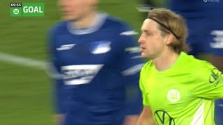 VFL Wolfsburg vs TSG Hoffenheim 22 Lovro Majer score to earn a draw for Wolfsburg Match recap [upl. by Hadihahs]