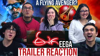 EEGA TRAILER REACTION  SS Rajamouli  MaJeliv Indian Reactions  a flying avenger Okay [upl. by Lucilla]