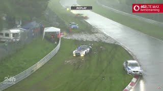 24H Nürburgring Nordschleife 2016  UnwetterChaos  Regen amp Hagel bis Rennabbruch [upl. by Arezzini]