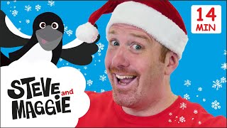 Opening Presents and Christmas Surprise with Steve and Maggie  Toys for Kids from Wow English TV [upl. by Gayleen68]