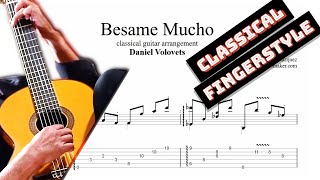 Besame Mucho TAB  fingerstyle classical guitar tabs PDF  Guitar Pro [upl. by Reger]