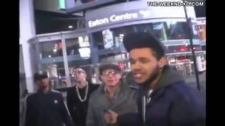 The Weeknd Sings Acapella in Torontos YongeDundas Square [upl. by Yelhak]