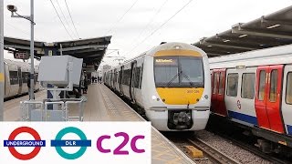 London Underground DLR and c2c trains at West Ham amp Limehouse [upl. by Nnylcaj]