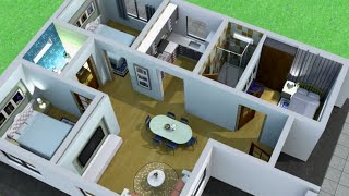 3 Bedroom Budget House design  1200 sq ft  Single Floor House [upl. by Skurnik]