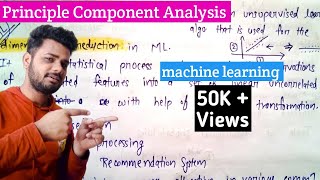 Principal Component Analysis  PCA in machine learning  Lec27 [upl. by Suu]