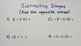 Subtracting Integers in Very Easy Way  Integer Operation [upl. by Kelvin]