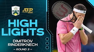 Dimitrov v Rinderknech Round 3 Highlights  Rolex Paris Masters 2024 [upl. by Kamillah344]