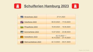 Schulferien Hamburg 2023 [upl. by Mcfarland]