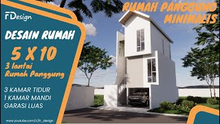 Desain Rumah Minimalis 3 Lantai Solusi Cerdas untuk Perkotaan Padat  DESAIN RUMAH 5 X 10 [upl. by Stanley]