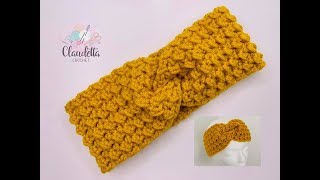 EASY CROCHET TWIST HEADBAND  GRIT STITCH [upl. by Dnalrah675]