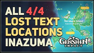 All 4 Inazuma Lost Text Locations Genshin Impact Yashiori Island [upl. by Aloisia946]