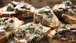 Creamy Mushrooms Bruschetta EASY RECIPE [upl. by Luing234]