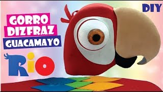 DIY GORRO DISFRAZ CASERO DE GUACAMAYO DE FOAMY RÍO  Como hacer Gorro de Guacamayo para niño [upl. by Goodman]