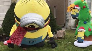 Minions Inflatable Gemmy airblown Christmas Decoration [upl. by Darraj]