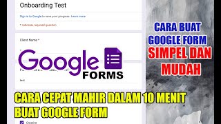 CARA MEMBUAT GOOGLE FORM [upl. by Aknayirp877]