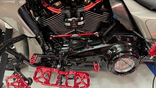 Santoro Fabworks Chacho Engine Bolt Kit  Flo Moto floorboards and pegs  SBC crash bar  Bag Guard [upl. by Ennyletak357]