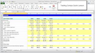 Financial Modeling Quick Lesson Trading Comps Part 2 [upl. by Kara-Lynn]