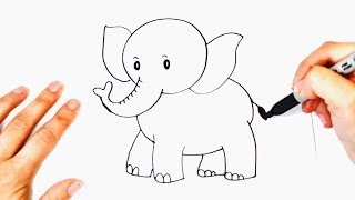 Como dibujar un Elefante Bonito  Dibujos Fáciles Para Niños [upl. by Mahoney822]