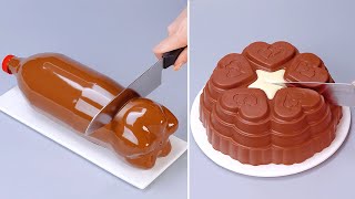 Fancy Cake Design Tutorial  So Delicious Chocolate Cake Decoration Recipes  Just Cake [upl. by Aitnic794]