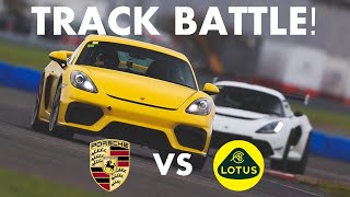 Cayman GT4 vs V6 Exige  Bedford Autodrome [upl. by Ezri831]