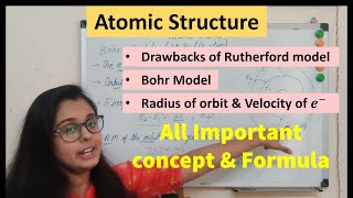 Bohr model of atom Atomic Structure Important concepts neet jee physics atomicstructureclass11 [upl. by Miarfe708]