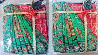 how to pack Saree  wedding trousseau packing [upl. by Mhoj]