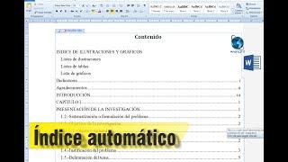 Como insertar índice automático en WORD  la mejor explicación [upl. by Kcirdneh]