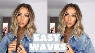 HOW TO CURL HAIR WITH A STRAIGHTENER  SHORT HAIR EASY WAVES [upl. by Botti]