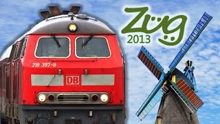 Zug2013 Autozug SyltShuttle 2015 mit BR 218 [upl. by Idelson548]