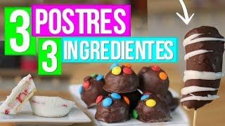 3 Postres con 3 Ingredientes SIN HORNO  RebeO [upl. by Angeli886]