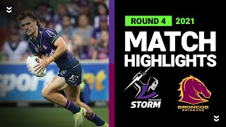 Storm v Broncos Match Highlights  Round 4 2021  Telstra Premiership  NRL [upl. by Awra]