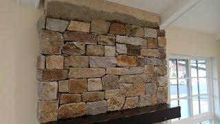 How to Install Stone Veneer Fireplace Surround [upl. by Wetzel]