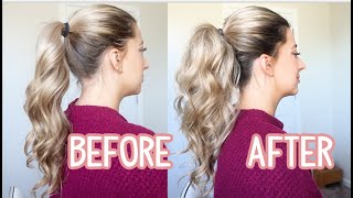 HOW TO FULL PONYTAIL HAIR HACK YOU NEED TO TRY MEDIUM amp LONG HAIRSTYLE [upl. by Syd]