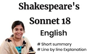 Shall I Compare Thee To a Summers Day  Sonnet 18  In English  Line by Line  Summary  Analysis [upl. by Ennyl]