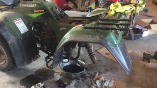 Kawasaki Bayou 300 KLF300 driveshaft  motor oil leak [upl. by Fernyak]