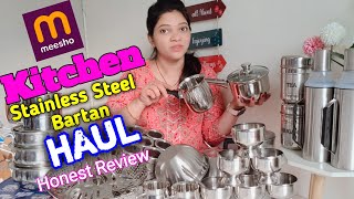 Kitchen Stainless Steel Utensil Stainless Steel Bartan 13 Product Unboxing Honest Review And Haul [upl. by Richel]