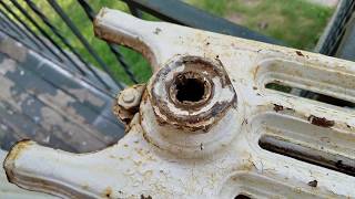 Cast Iron Radiator Restoration Part 3 Removing Stubborn Shutoff Valves [upl. by Rats]