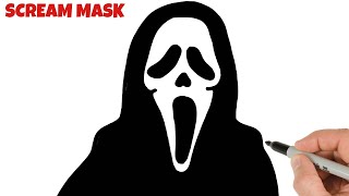 How to Draw Scream Mask or Ghostface from SCREAM  Super Easy [upl. by Otho]