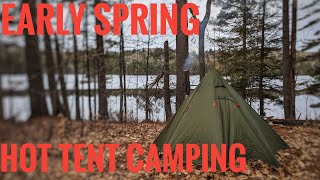 Early Spring Hot Tent Camping  Easter Adirondack Adventure EAA [upl. by Lua]