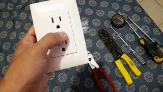 como poner un contacto eléctrico duplex [upl. by Dachy]